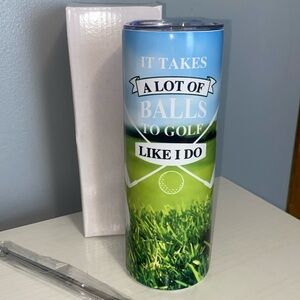 A lot of balls golf 20oz Tumbler new w box and stainless steel reusable straw